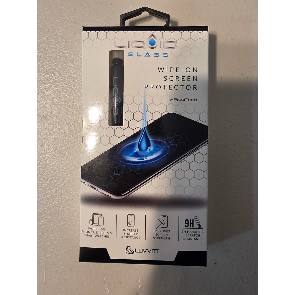Luvvitt Liquid Glass Screen Protector Universal Wipe-On 9H Hardness ProofTech